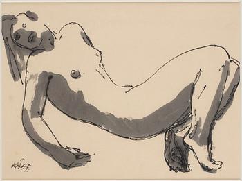 Wilhelm Kåge, two nude studies, ink.