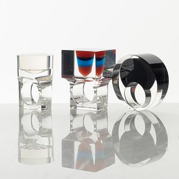 Siv Lagerström, three acrylic rings, 1970s.