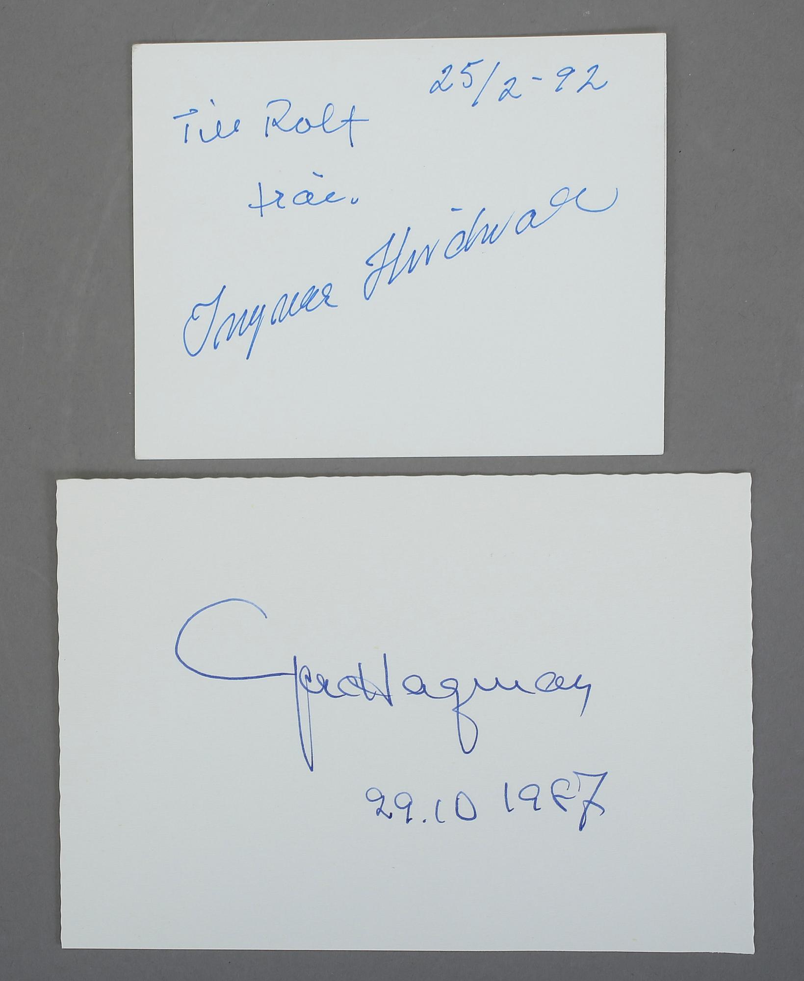 SKÅDESPELARAUTOGRAFER I ALBUM, 36 st, bla George Fant, Bibi Andersson, Harriet Andersson, Eva Henning.