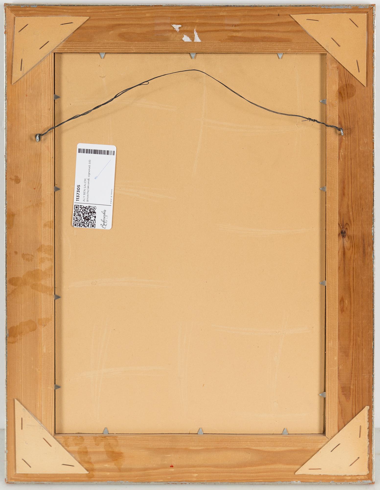 ALY BEN SALEM, gouache/watercolour, signed.