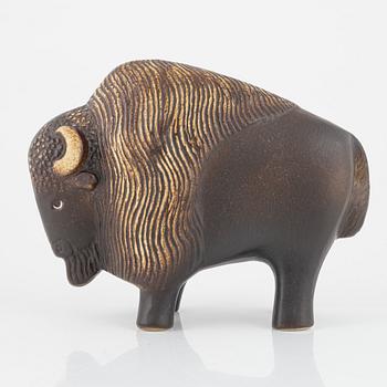 Lisa Larson, "Visent", figurin, stengods, Gustavsberg.