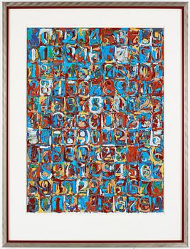 Jasper Johns, färgserigrafi.