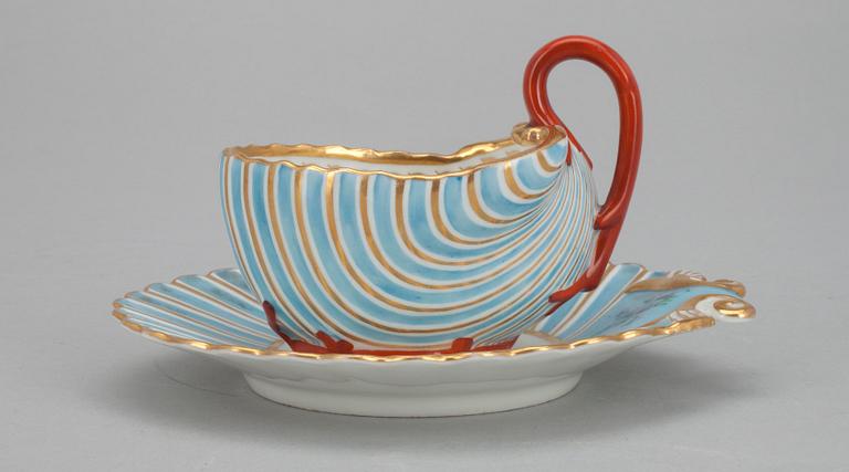 CUP AND SAUCER, A. Popov, Russia, mid 19th century.