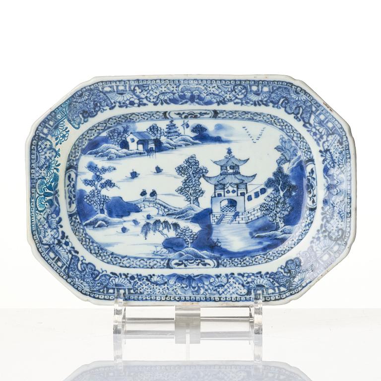 Two blue and white dishes, Qing dynasty, Qianlong (1736-95).
