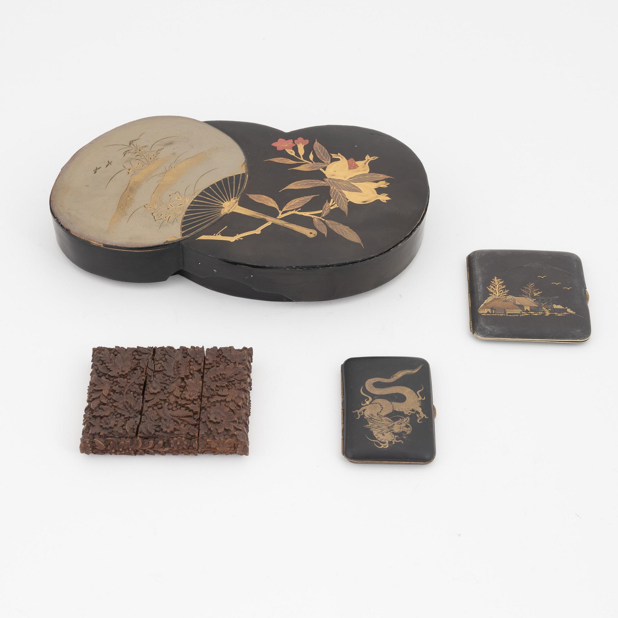 A set of four Japanese boxes, Meiji period (1868-1912).