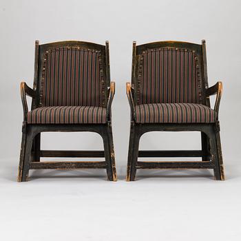 A pair of Finnish armchairs around 1900.