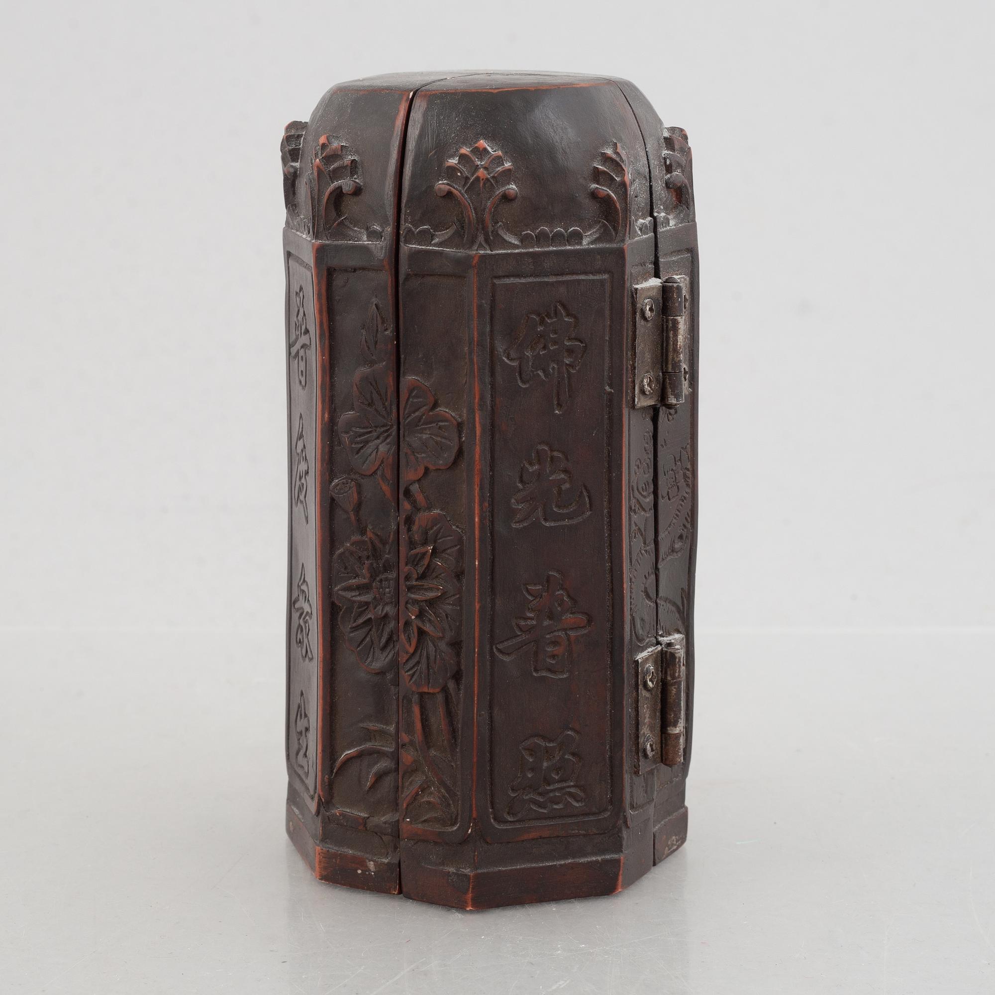 A Tang-style travel shrine, lacquered hardwod, China, early 20th century.