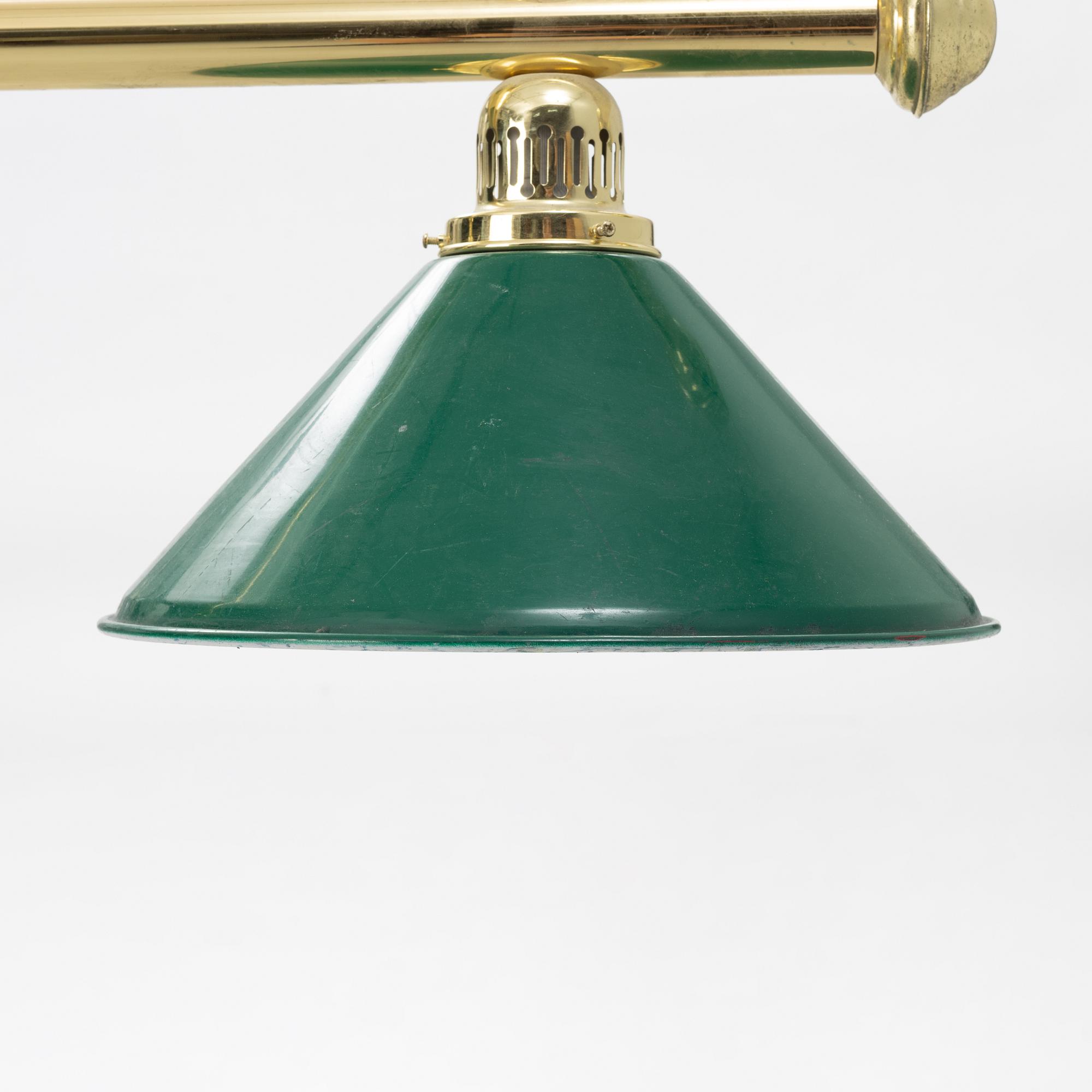 A set of lamps for a pooltable, 20th Century.