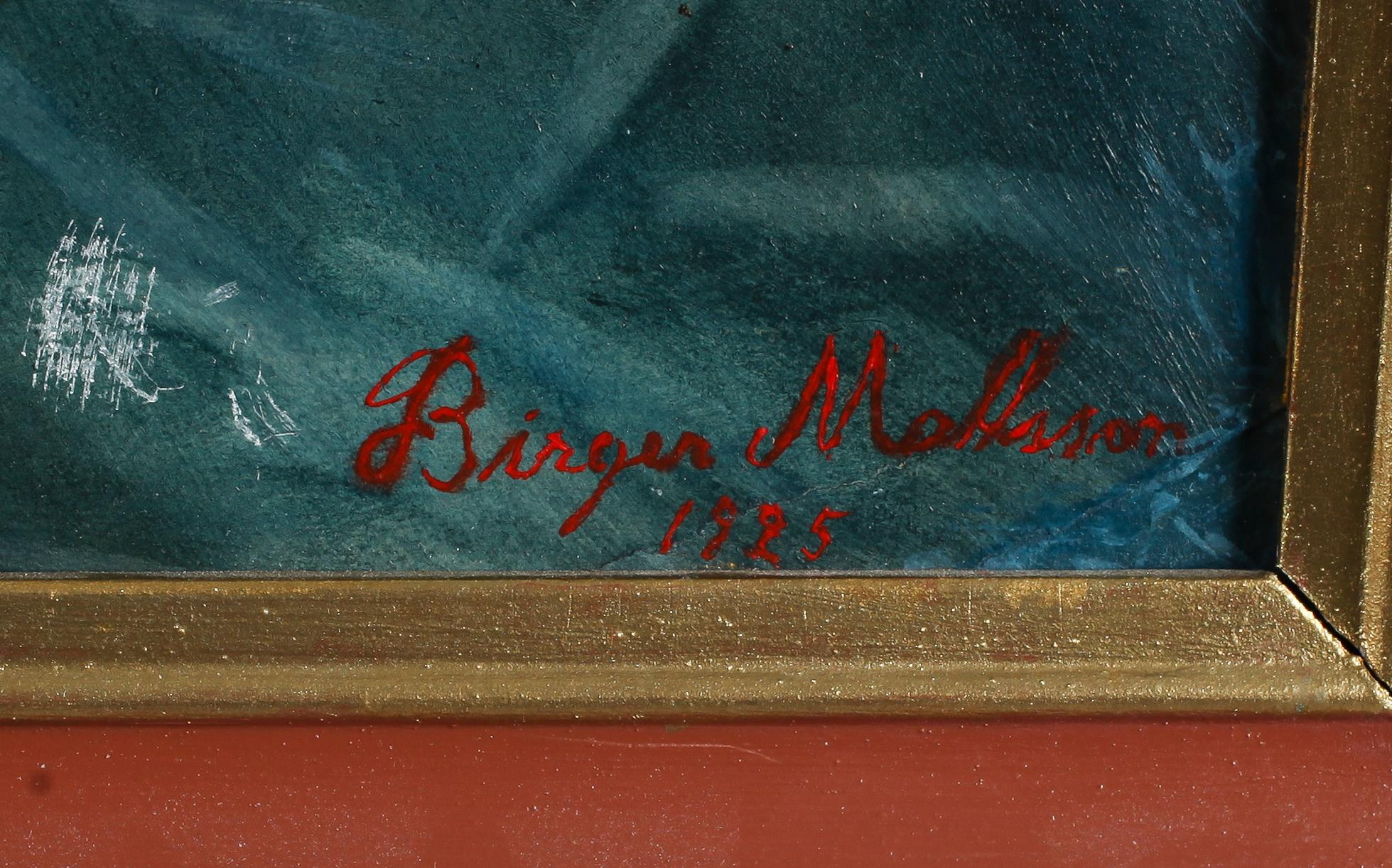 OKÄND KONSTNÄR, olja på pannå, signerad Birger Mattsson och daterad 1925.