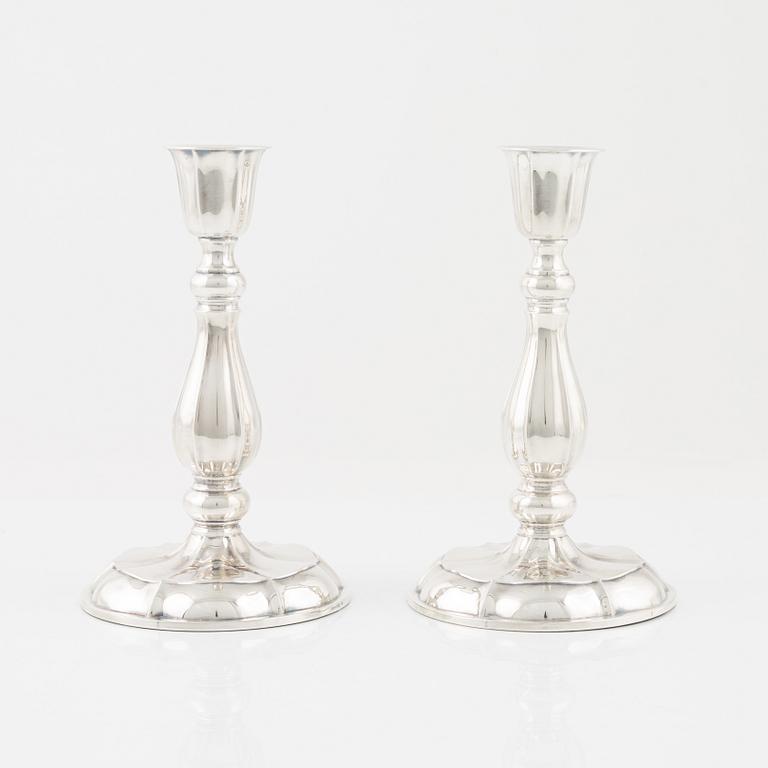 Ljusstakar, ett par, silver, K & EC, Göteborg, 1959.