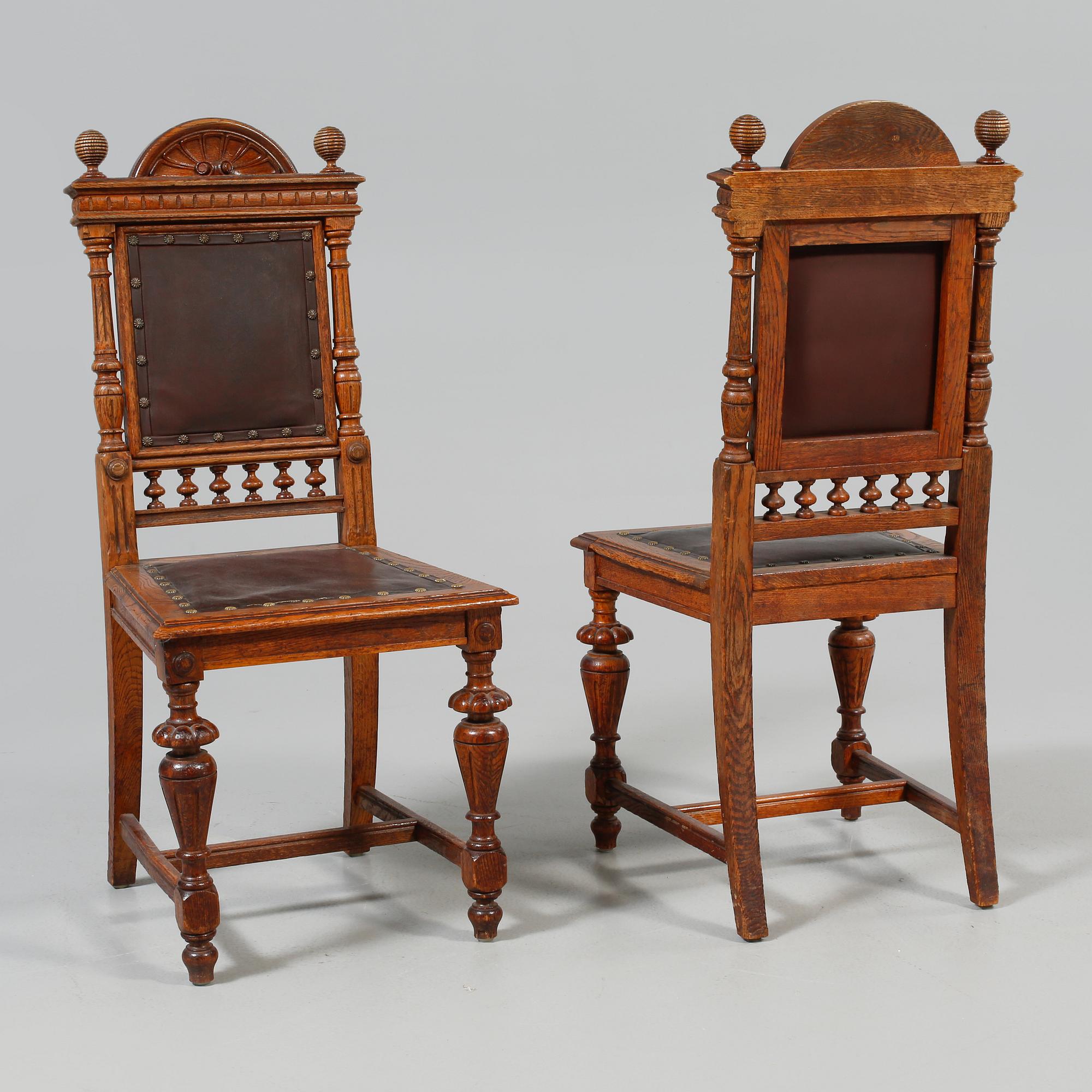 STOLAR, 6 st, nyrenässans, 1800-talets andra hälft.