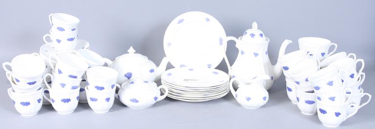 KAFFESERVISDELAR, porslin, "Blå blom", Gustavsberg.