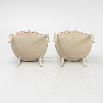 A pair of rococo style armchairs, 20th Century.
