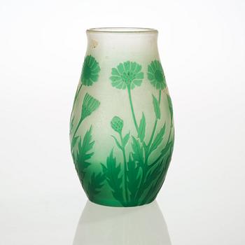 A Karl Lindeberg Art Nouveau cameo glass vase, Kosta.