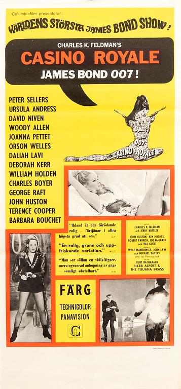 Filmaffisch James Bond "Casino Royal" 1968.