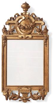 101. A Gustavian giltwood mirror by J. Åkerblad (master in Stockholm 1756-99).