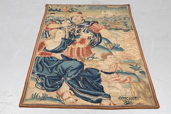 A tapestry fragment, tapestry weave, ca 183  x 113 cm, Flanders end of the 17th century.