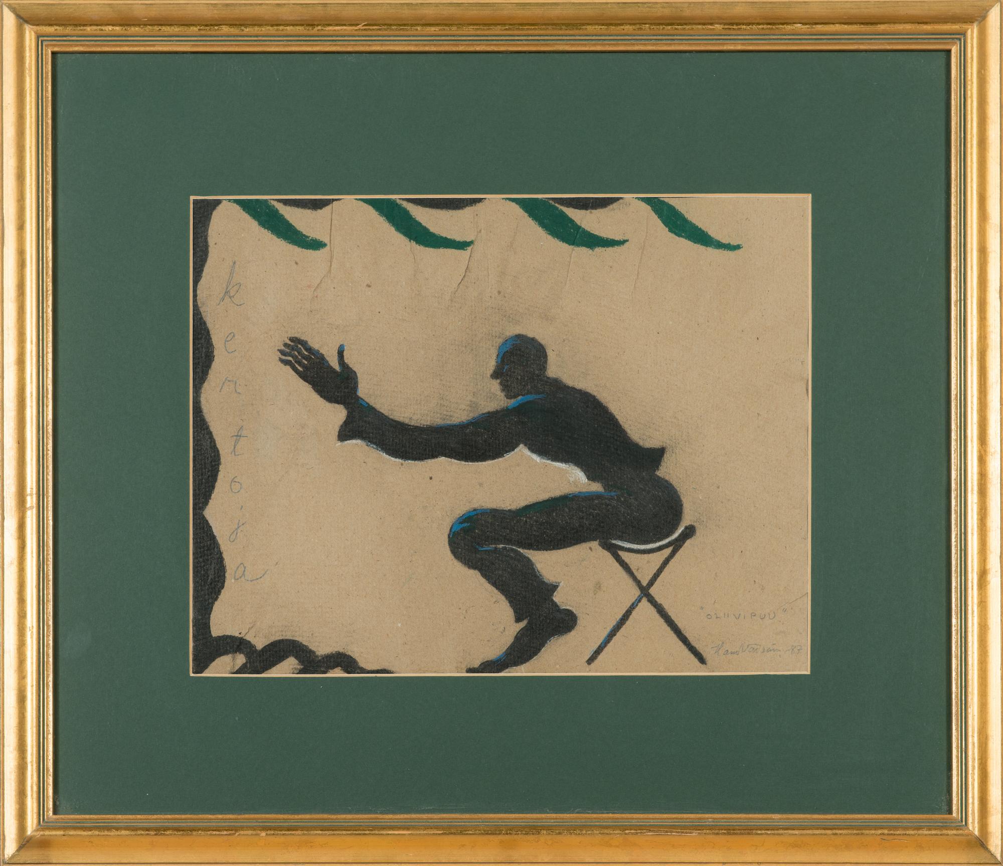 Hannu Väisänen, mixed media, signed and dated-87.