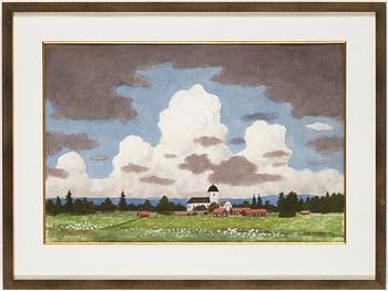 OSKAR BERGMAN, watercplour with body colour, signed and dated 1957.