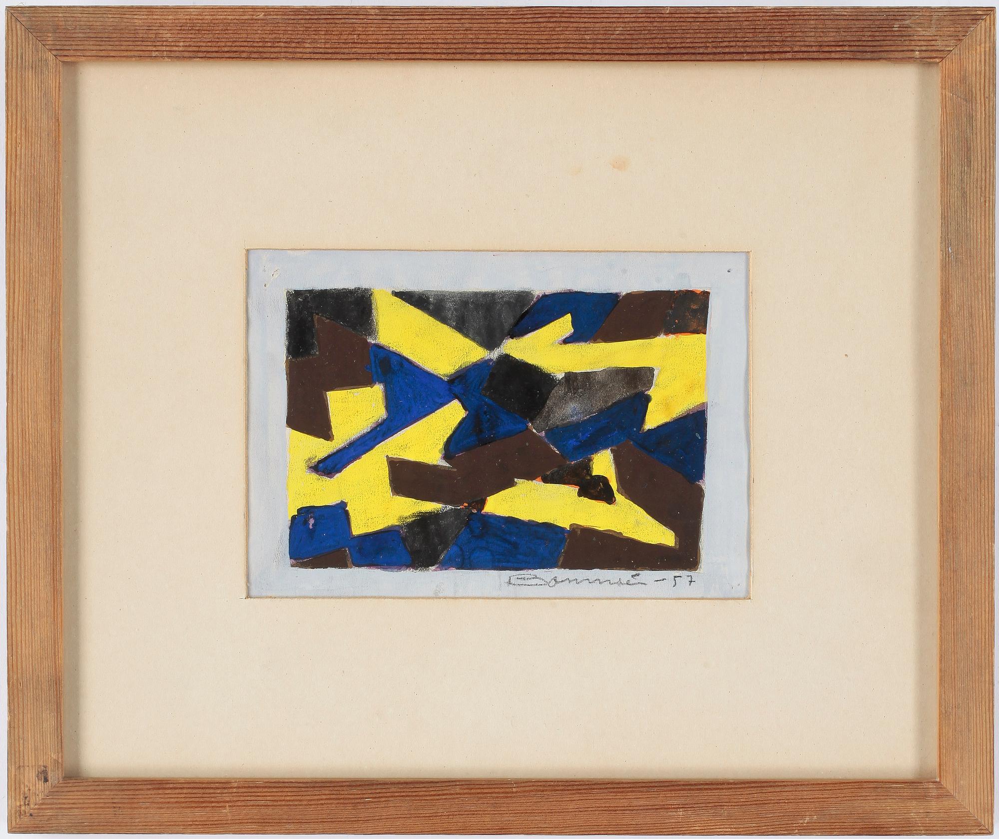 OLLE BONNIÉR, gouache, signerad och daterad -57.