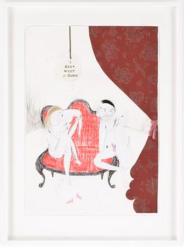 Kate Lyddon · KATE LYDDON, blandteknik, monogramsignerad.