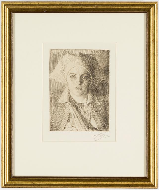 ANDERS ZORN, etching, 1918, signed.