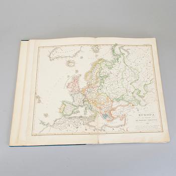 ATLAS, Stielers Handatlas (efter Adolf Stieler, 1775–1836). 95 kartor, tryckt 1860.