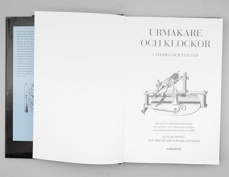 BOK, Urmakare och klockor i Sverige och Finland, G. Pipping, E. Sidenbladh och E. Elfström, Norstedt, 1995.