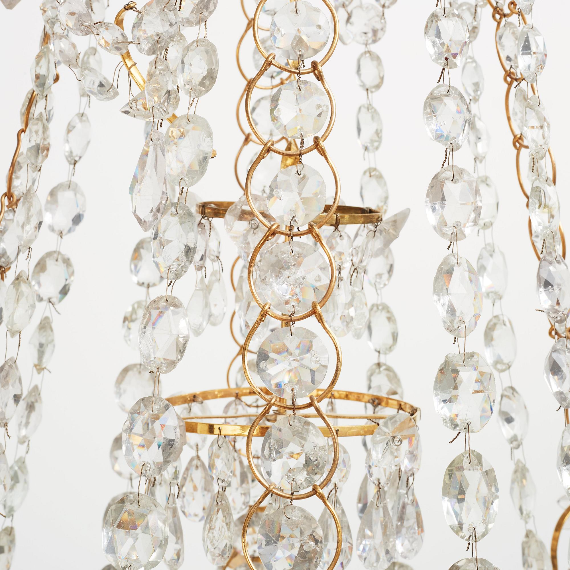 A Swedish Gustavian 1790's four-light chandelier.