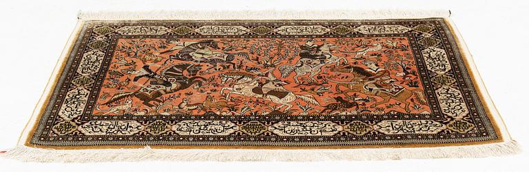 Matta, silke Ghom, figural, ca 87 x 128 cm.