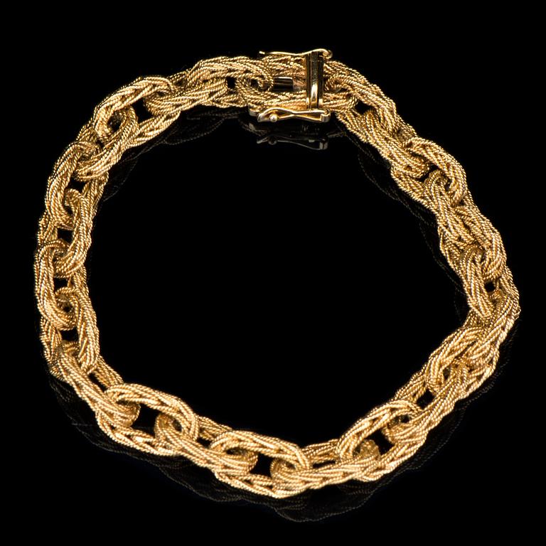 HALSSMYCKE och ARMBAND, 14-18K guld. Georg Jensen & Wendell, Danmark 1945-51.