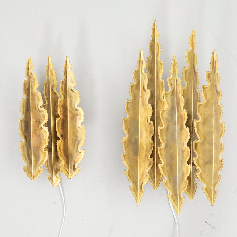 Svend Aage Holm Sørensen, Wall lights, a pair, models 5193 and 5195, Holm-Sørensen & Pedersen Belysning, Denmark, 1960s.