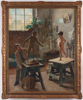 Oscar Björck, 'I bildhuggarateliern' (In the sculptor's studio).