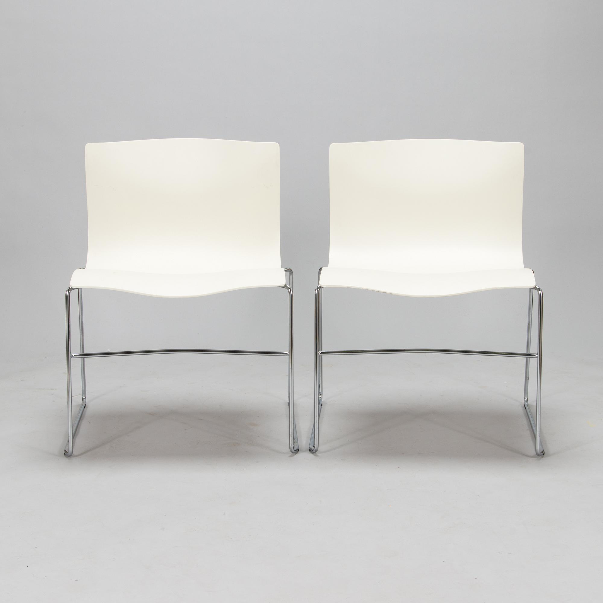 Massimo Vignelli, a set of six 'Handkerchief' stacking chairs for Knoll, 1985.