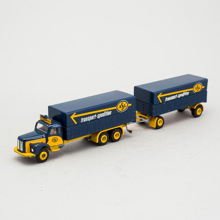 A lot of six toy cars by Tekno and Ståhlberg, Denmark and Finland second half of the 20th century.