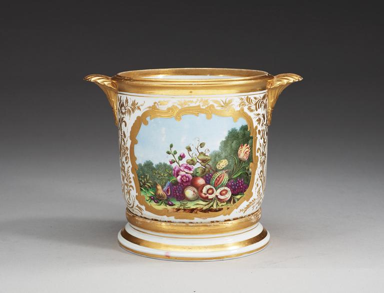 A Russian flower pot with stand, Sergey Bartenings manufactory in St Petersburg (1812-39).