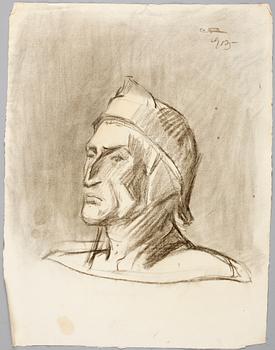 HARALD FALKMAN, ARKITEKTURRITNINGAR, ca 20 st samt, AKADEMITECKNINGAR, 4 ST, sign, dat tidigt 1900-tal.