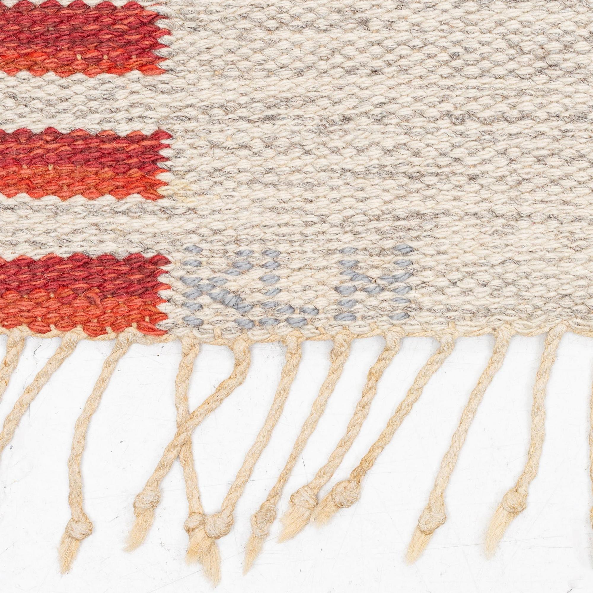 Kerstin Bergman Mauritzson, a flat weave carpet, c. 295 x 204 cm, signed KLH KB.