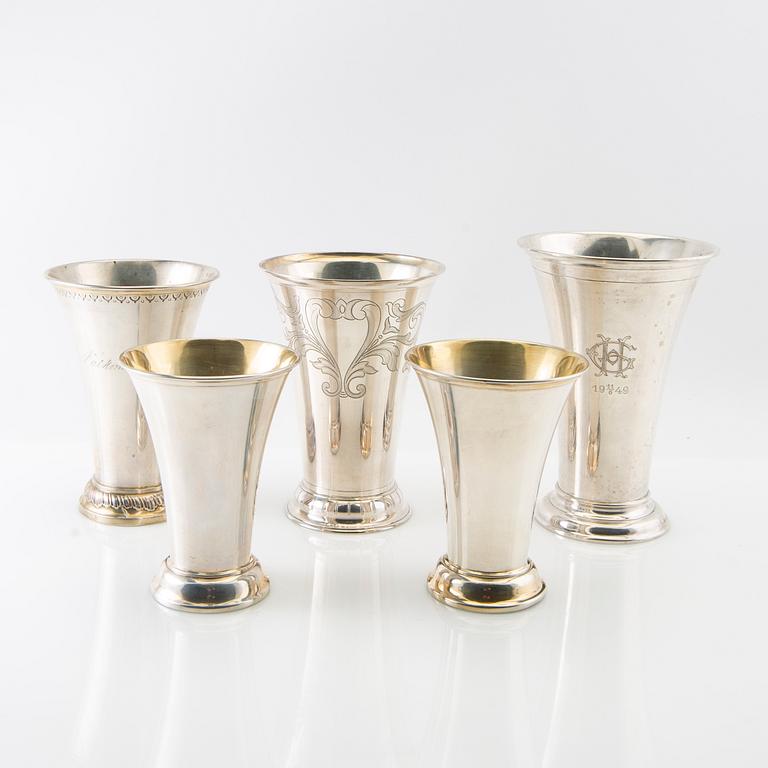 Trophies 5 pcs silver 20th century.
