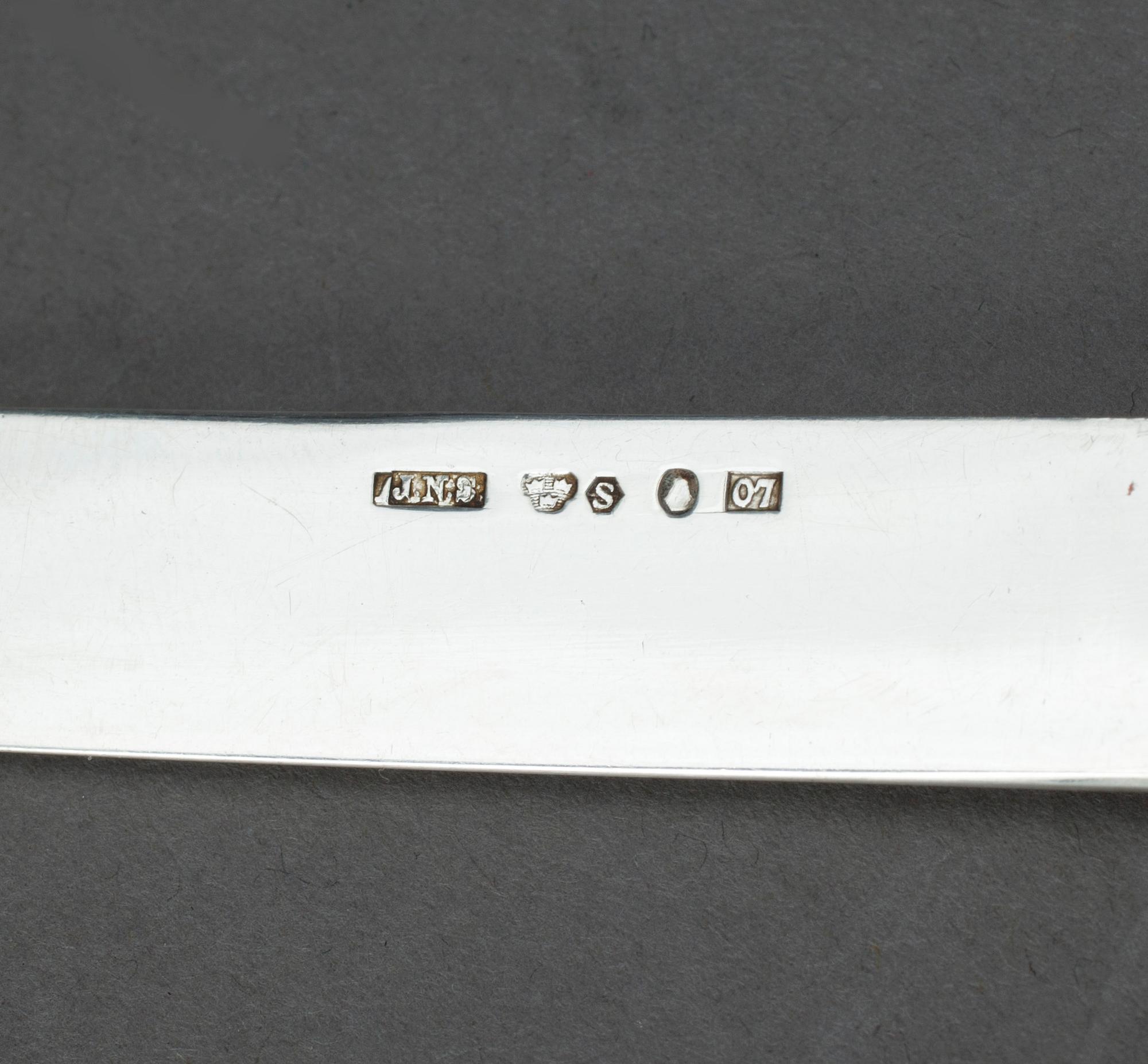 FRUKTBESTICK, 12 delar, silver, bla Johannes Schurmann, Landskrona. 1908-1916. Tot ca 409 gram.