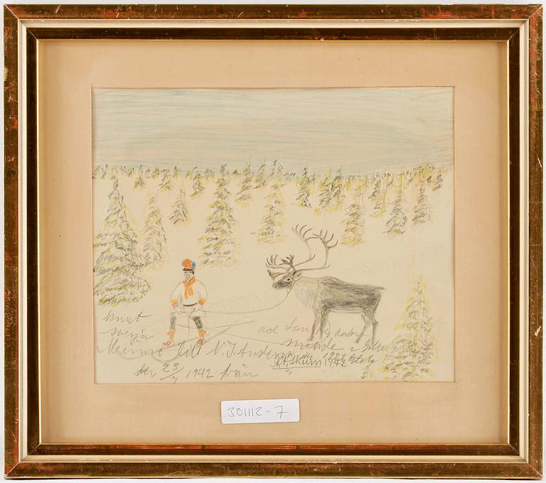 NILS NILSSON SKUM. Krita. Sign med dedikation.