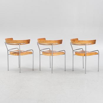 Gunnar Asplund, three leather upholstered 'GA1' armchairs, from Källemo, after 1988.
