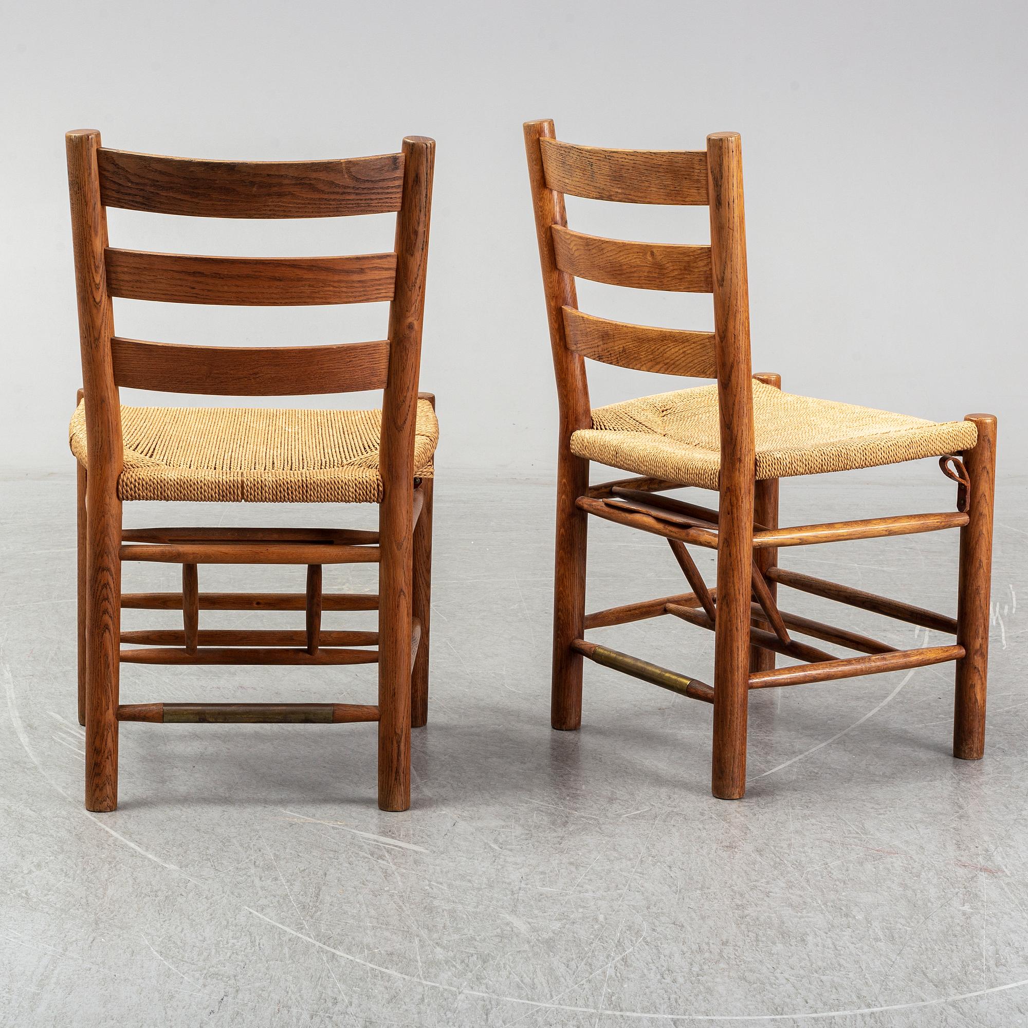 A set of 4 dining/church chairs by Viggo Hardie Fischer for Sorø Stolefabrik, 1950s.