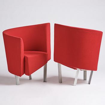 Paolo Pallucco, a pair of easy chairs for Gambe-Pallucco, Italy, 1980s.