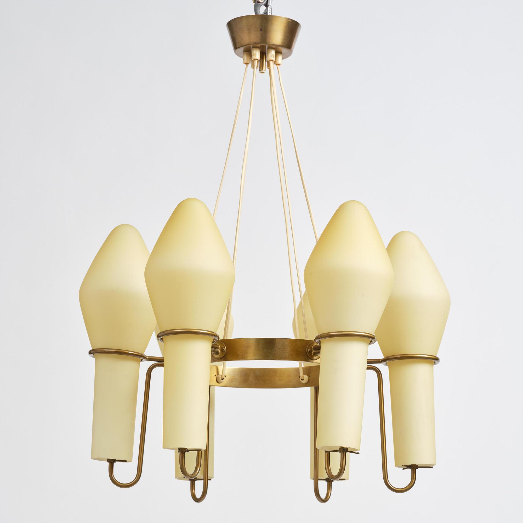 Hans-Agne Jakobsson, a rare ceiling lamp, Hans-Agne Jakobsson AB, Markaryd, 1950s.