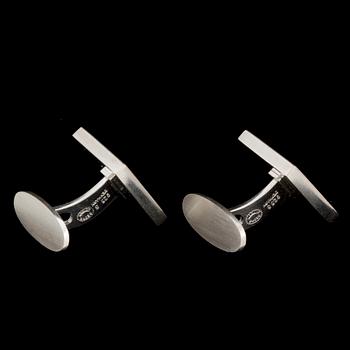 A pair of 'Mosaic' Georg Jensen cufflinks, sterling  Silver and enamel.