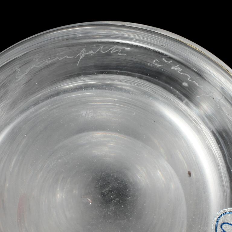 VAS, glas, "Spun", Bengt Edenfalk, Skruf, signerade, 1900-talets andra hälft.