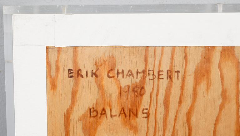 ERIK CHAMBERT, blandteknik i plexiglaslåda, signerad. Även signerad a tergo samt daterad 1980.