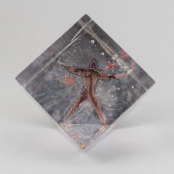Bertil Vallien, two glass sculptures, Kosta Boda.