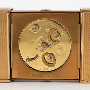 Bucherer, travel clock, 10 (16.5) x 6 cm.